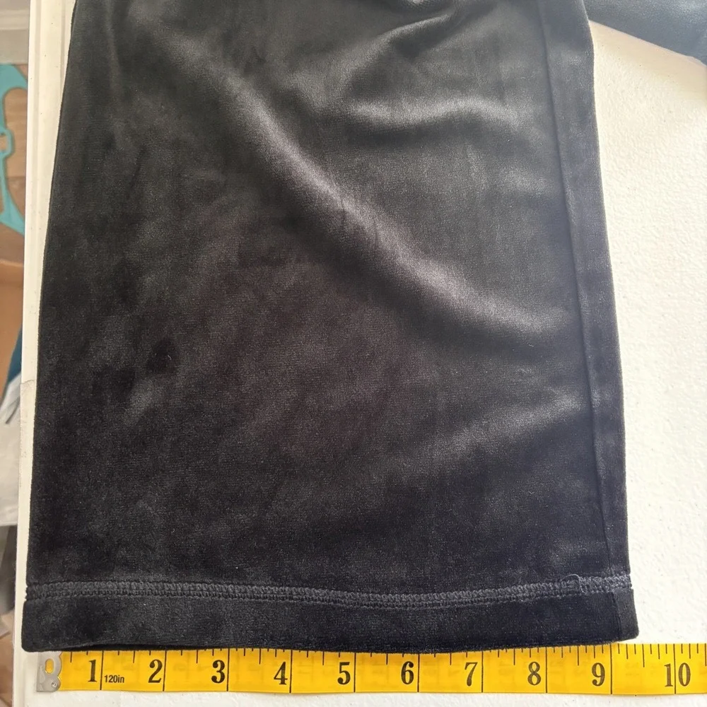 Juicy Couture Women's Velour Drawstring Track Pants Size L Black Y2K Lounge Soft - Picture 12 of 12